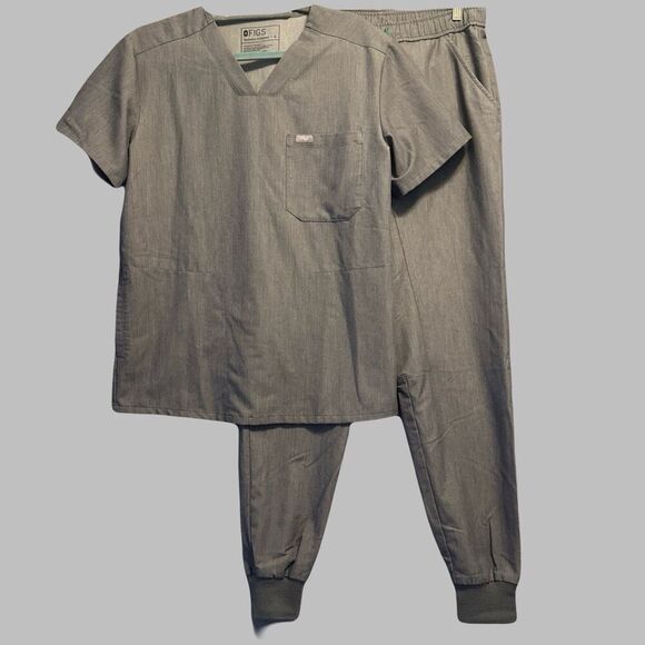 Figs Scrub Set Tansen Jogger Pants Chisec 3 Pocket Top Mens Size S Graphite Gray - Picture 1 of 16